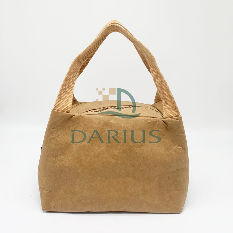 Washable Kraft Paper Cooler Bag Foldable Cooler Bag