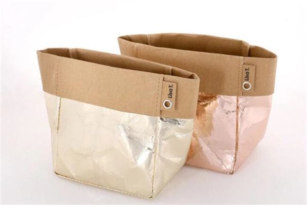 Washable kraft paper make up tool bag, storage bagwashable kraft paper make u...