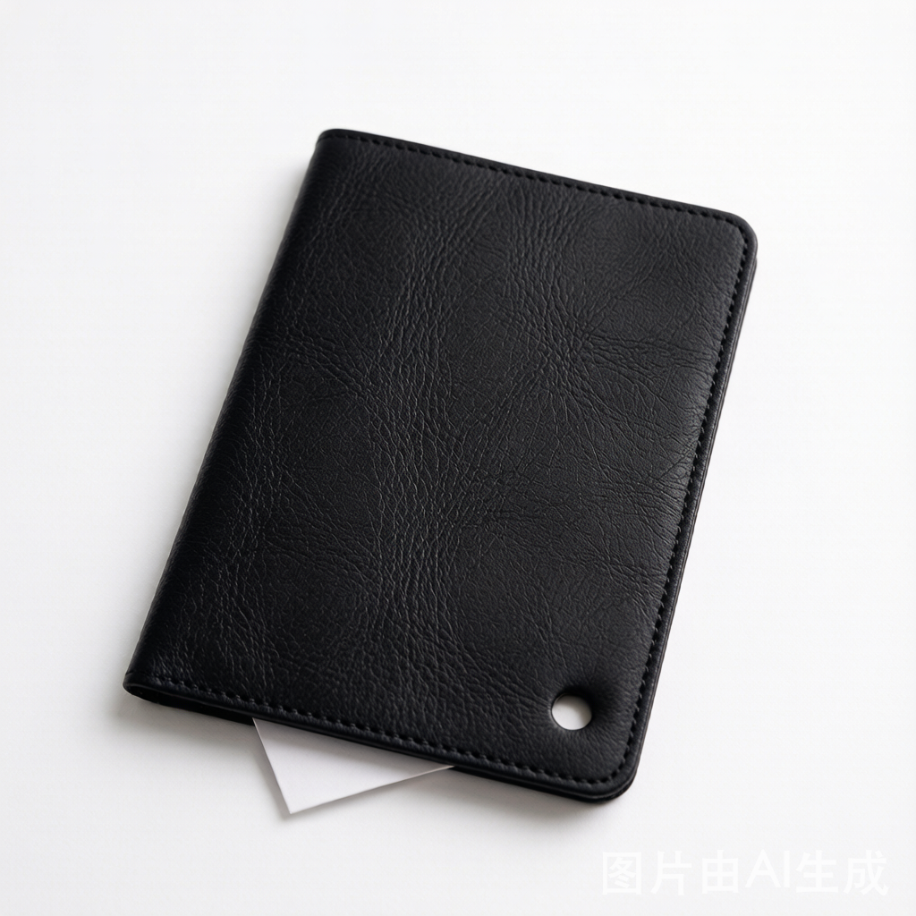 Washable Kraft Paper Notebook Cover - Black Leather Texture